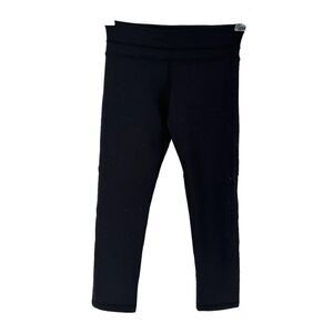 Stone Fox Sweat Leggings Black Crop Womens Size Medium Athletic Gym Bottoms Yoga